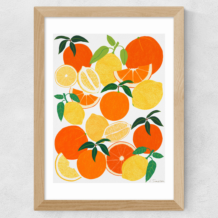 Orange and Lemon Harvest Wide Oak Frame Orange and Lemon Harvest Wide Oak Frame