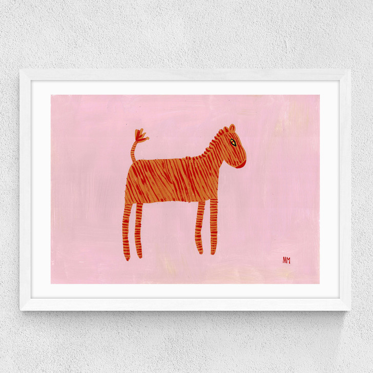 Orange Zebra Medium White Frame Orange Zebra Medium White Frame