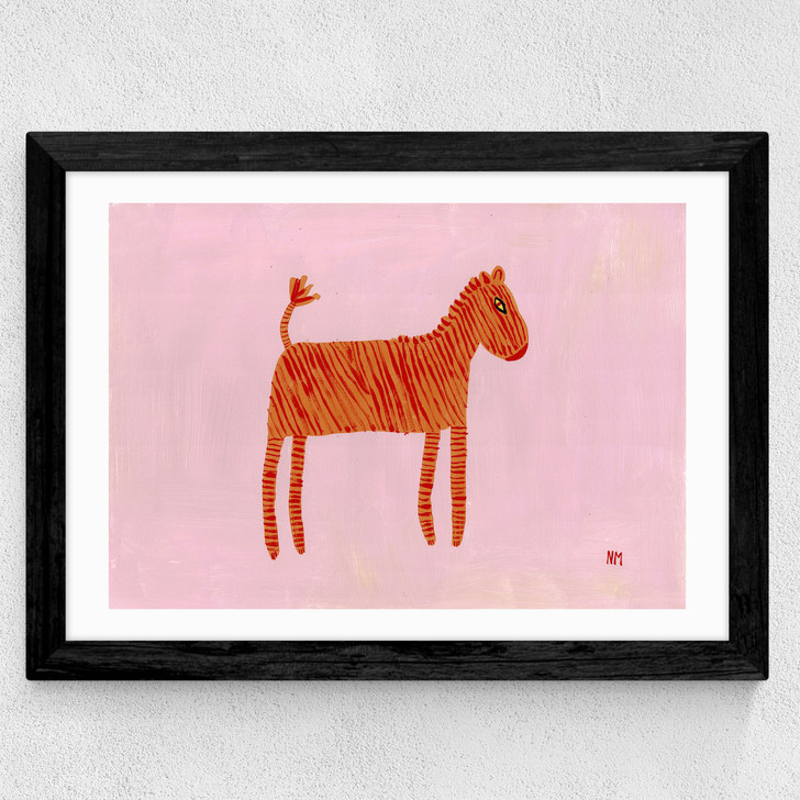 Orange Zebra Wide Black Frame