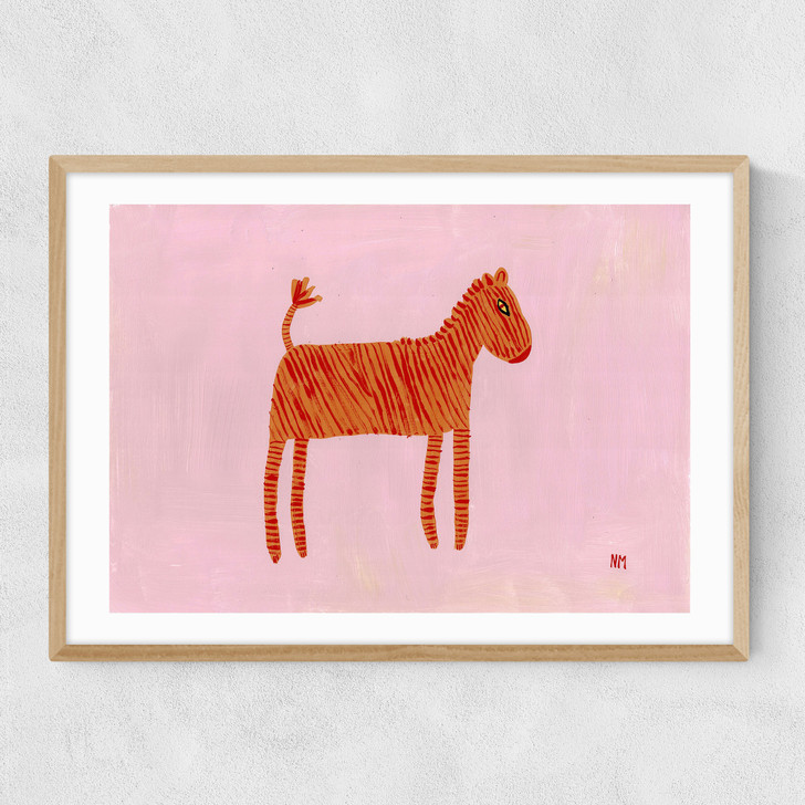 Orange Zebra Narrow Oak Frame