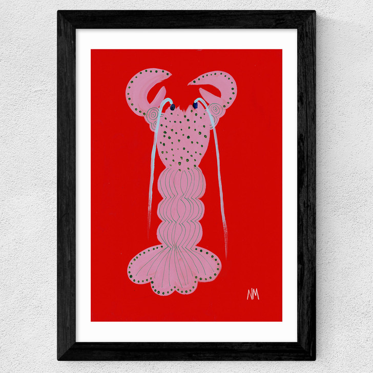 Pink Lobster Wide Black Frame