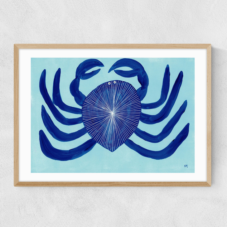 Blue Crab Narrow Oak Frame