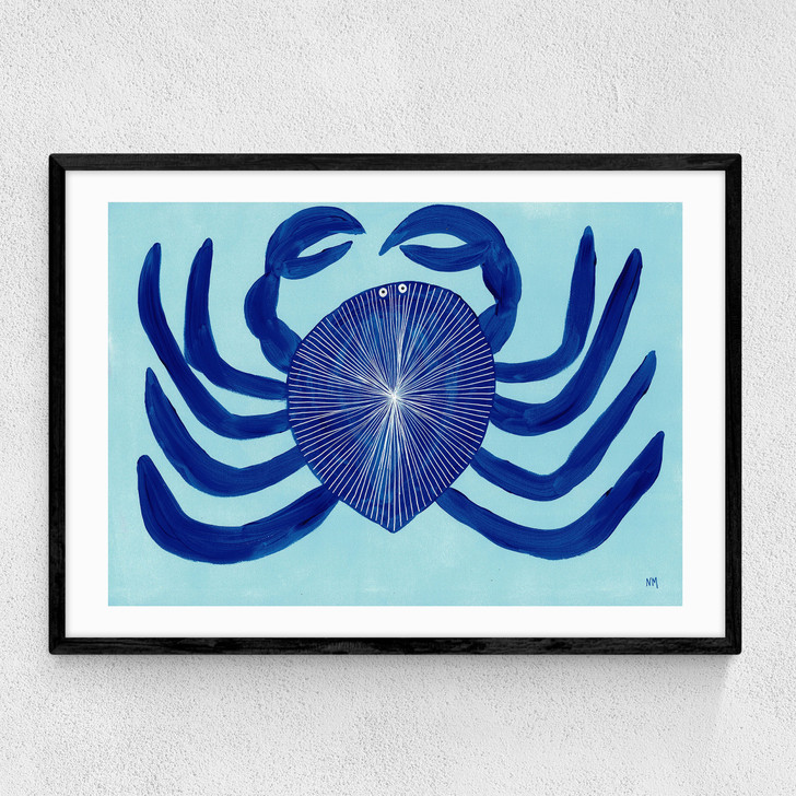 Blue Crab Narrow Black Frame