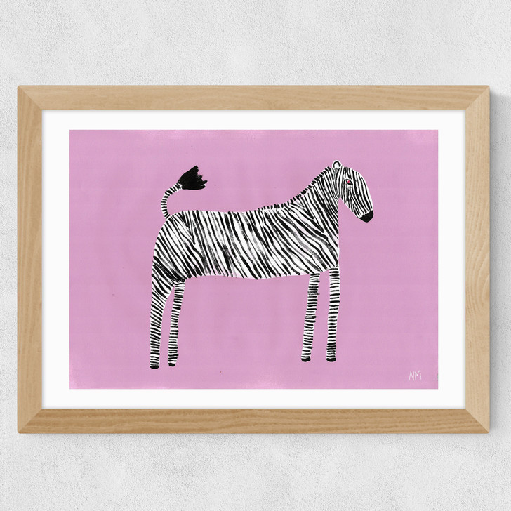 Zebra by Nancy McKie Wide Oak Frame
