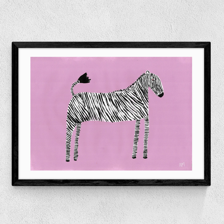 Zebra by Nancy McKie Medium Black Frame