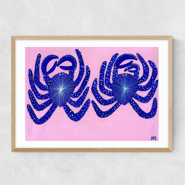 Blue Crabs Narrow Oak Frame Blue Crabs Narrow Oak Frame