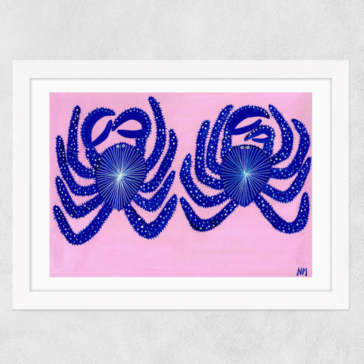 Blue Crabs Wide White Frame Blue Crabs Wide White Frame
