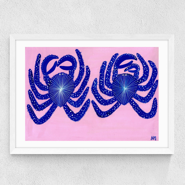 Blue Crabs Medium White Frame