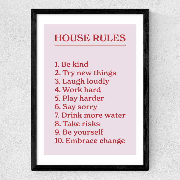 House Rules by The Native State Medium Black Frame