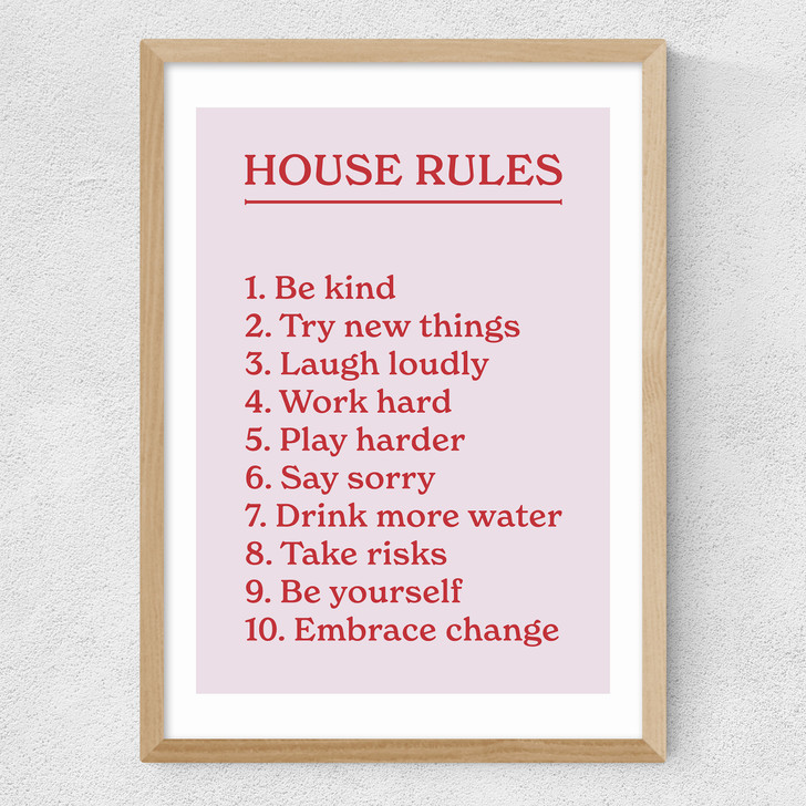 House Rules by The Native State Medium Oak Frame