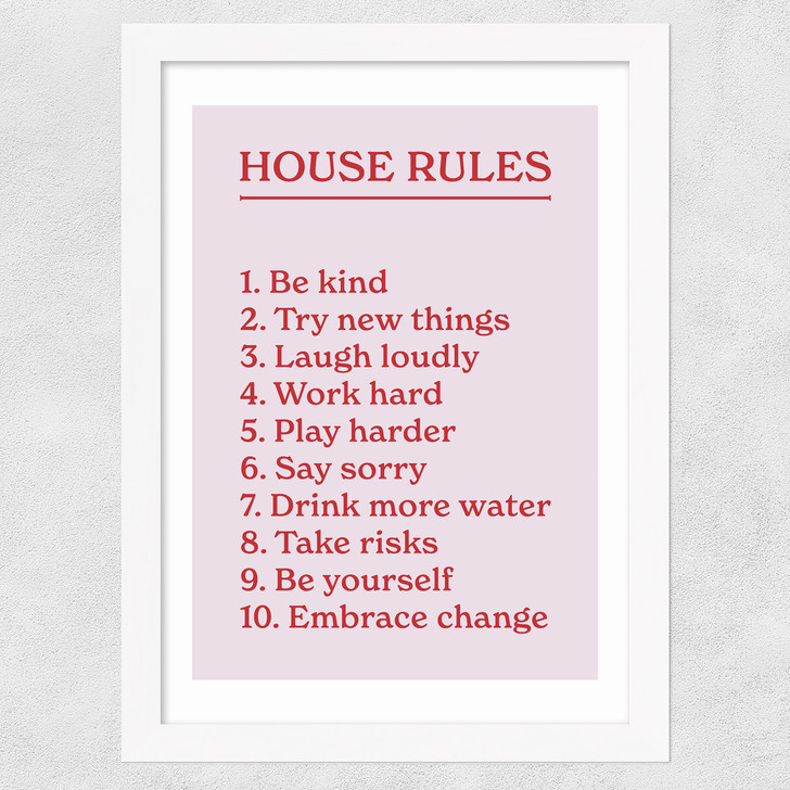 House Rules by The Native State Wide White Frame