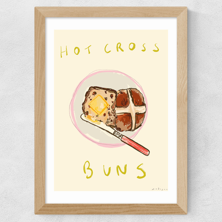 Hot Cross Bun Wide Oak Frame
