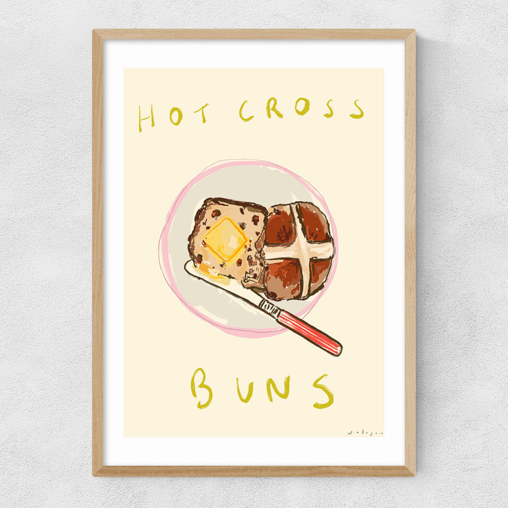 Hot Cross Bun Narrow Oak Frame