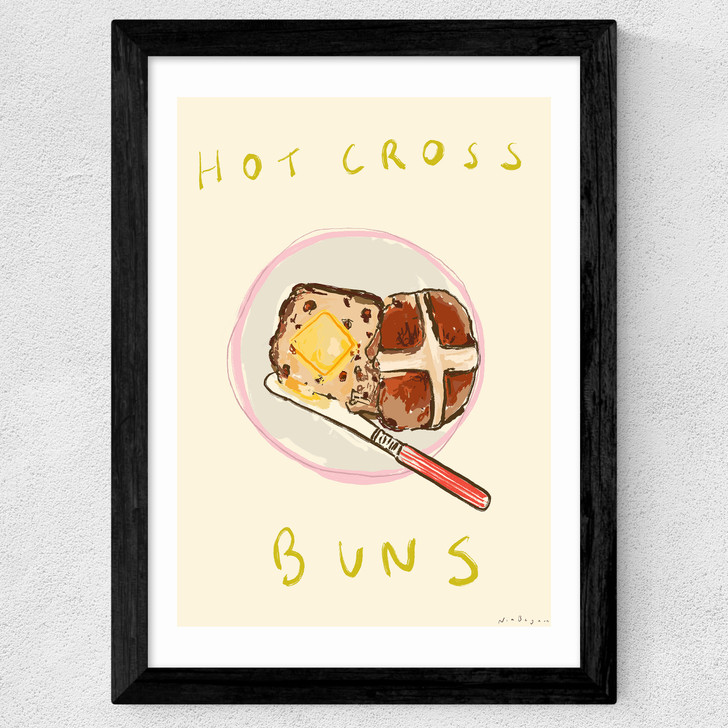 Hot Cross Bun Wide Black Frame