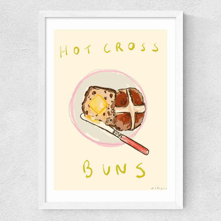 Hot Cross Bun Medium White Frame