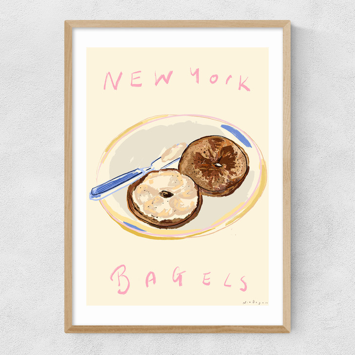 New York Bagels Narrow Oak Frame New York Bagels Narrow Oak Frame