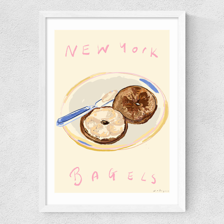 New York Bagels Medium White Frame New York Bagels Medium White Frame