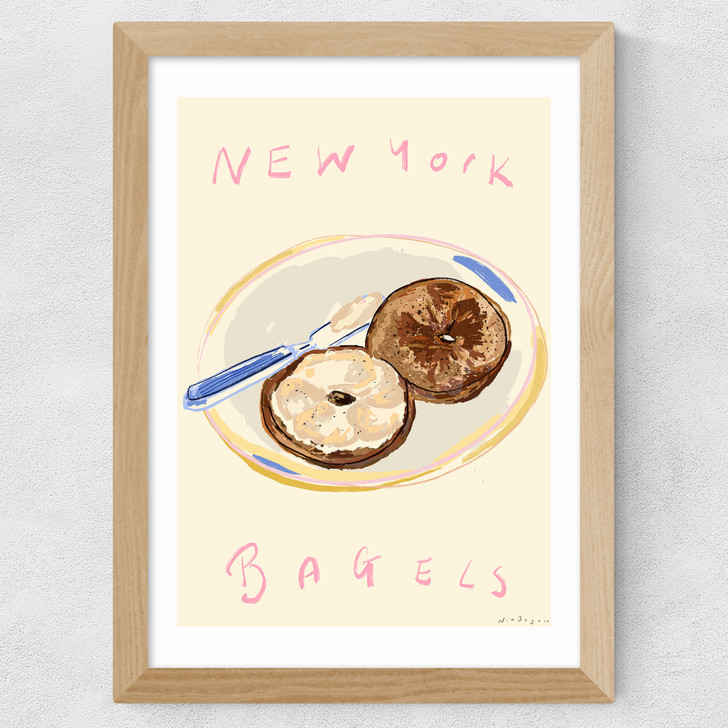 New York Bagels Wide Oak Frame