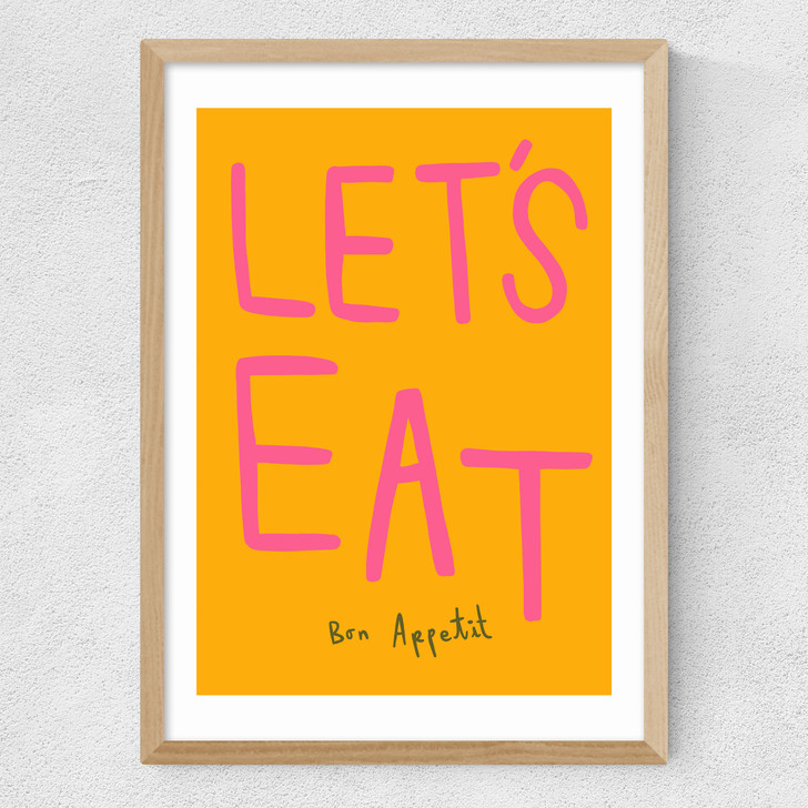 Let's Eat by SimplyExtraJordanary Medium Oak Frame Let's Eat by SimplyExtraJordanary Medium Oak Frame