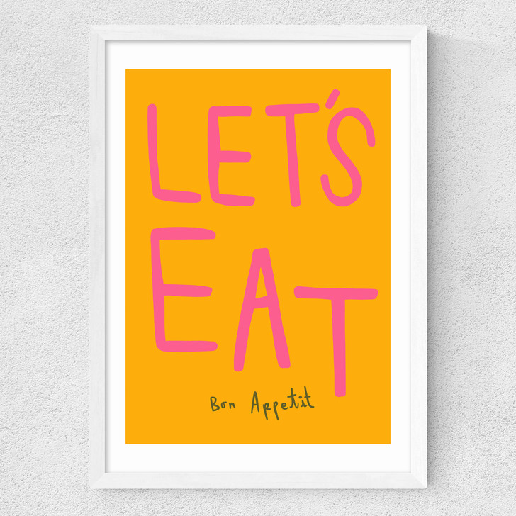 Let's Eat by SimplyExtraJordanary Medium White Frame Let's Eat by SimplyExtraJordanary Medium White Frame
