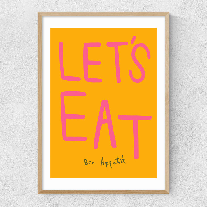 Let's Eat by SimplyExtraJordanary Narrow Oak Frame
