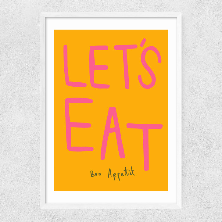 Let's Eat by SimplyExtraJordanary Narrow White Frame