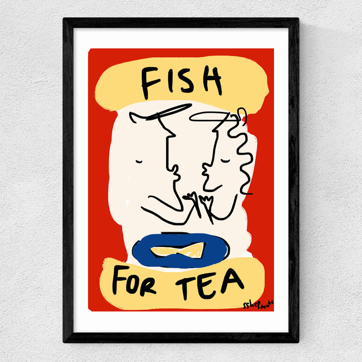 Fish For Tea Medium Black Frame