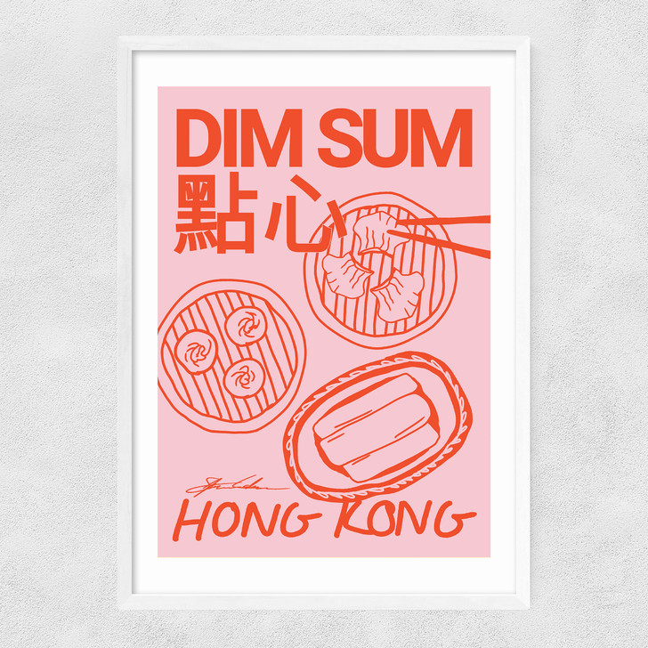 Dim Sum by Stephie Cardona Narrow White Frame
