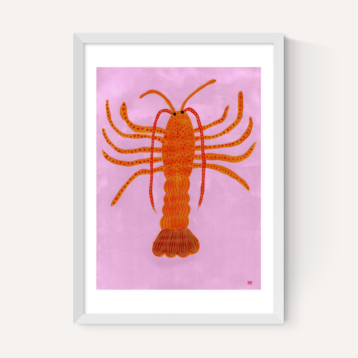 Orange Lobster on Pink