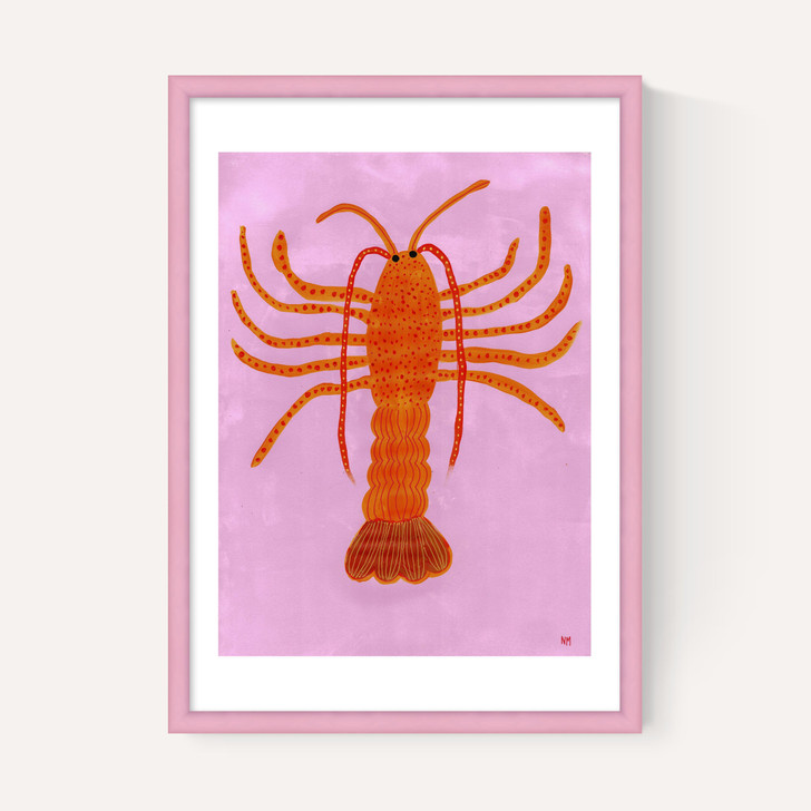 Orange Lobster on Pink