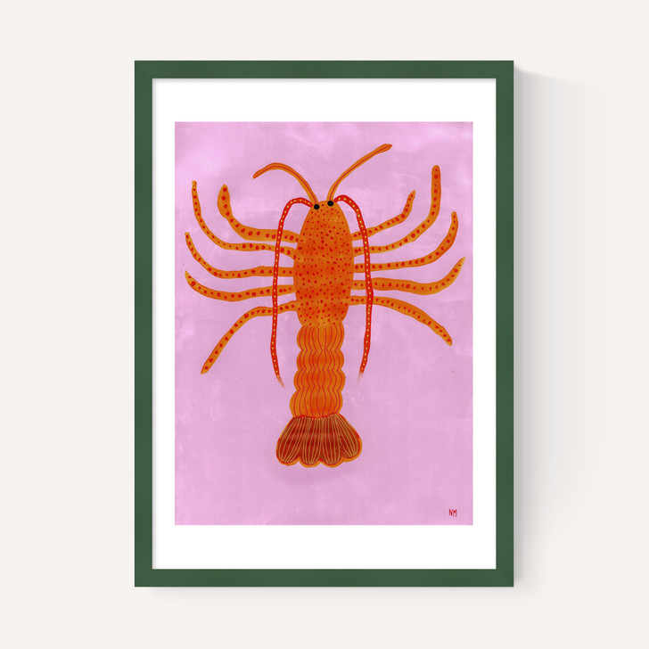 Orange Lobster on Pink