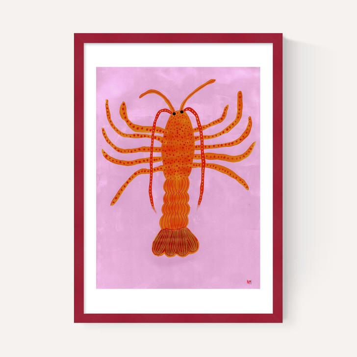 Orange Lobster on Pink