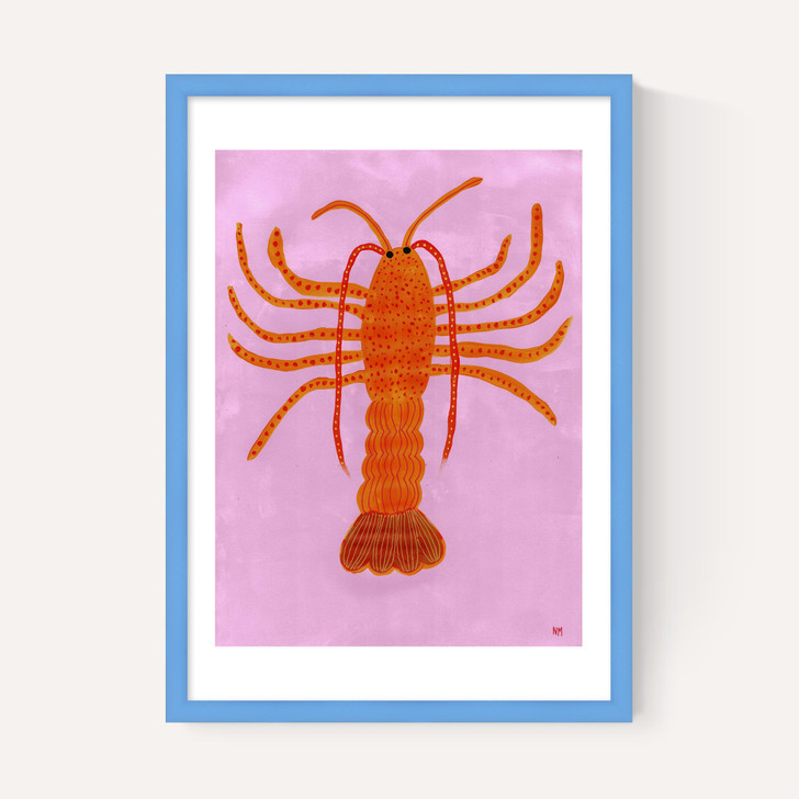 Orange Lobster on Pink