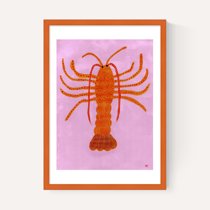 Orange Lobster on Pink