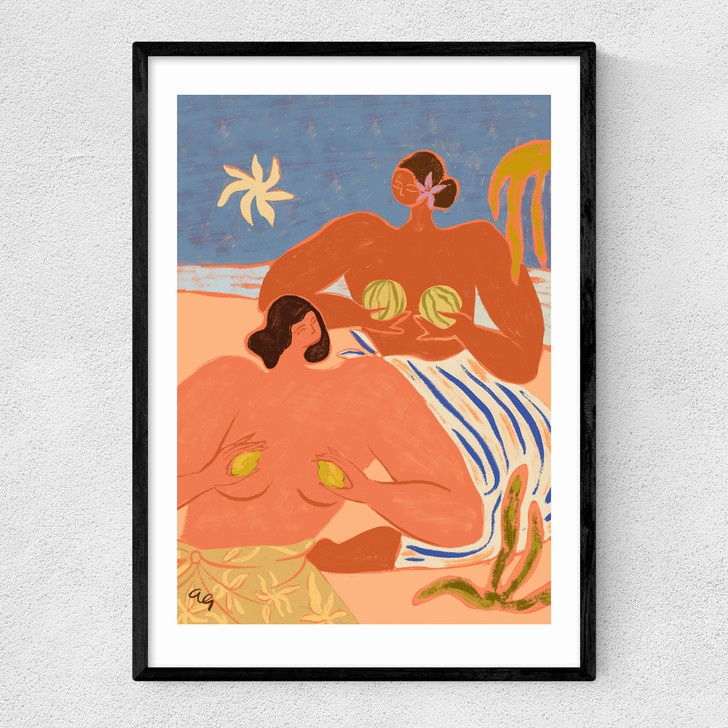 Lemon And Melon Narrow Black Frame Lemon And Melon Narrow Black Frame