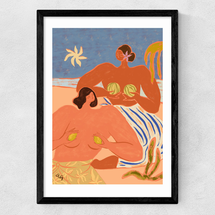 Lemon And Melon Medium Black Frame Lemon And Melon Medium Black Frame