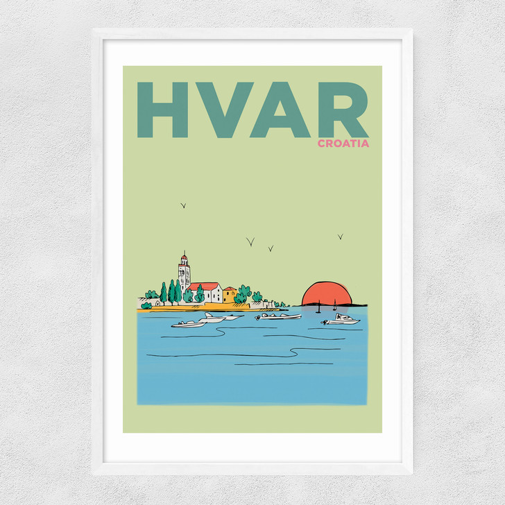 Hvar Narrow White Frame