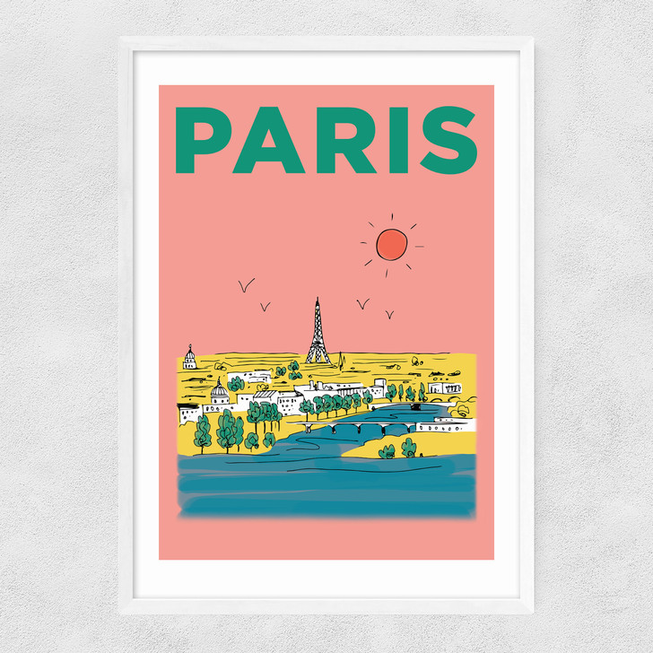 paris france art print by places and spaces art co in white frame