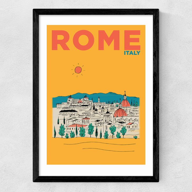 rome art print by places and spaces art co in black frame