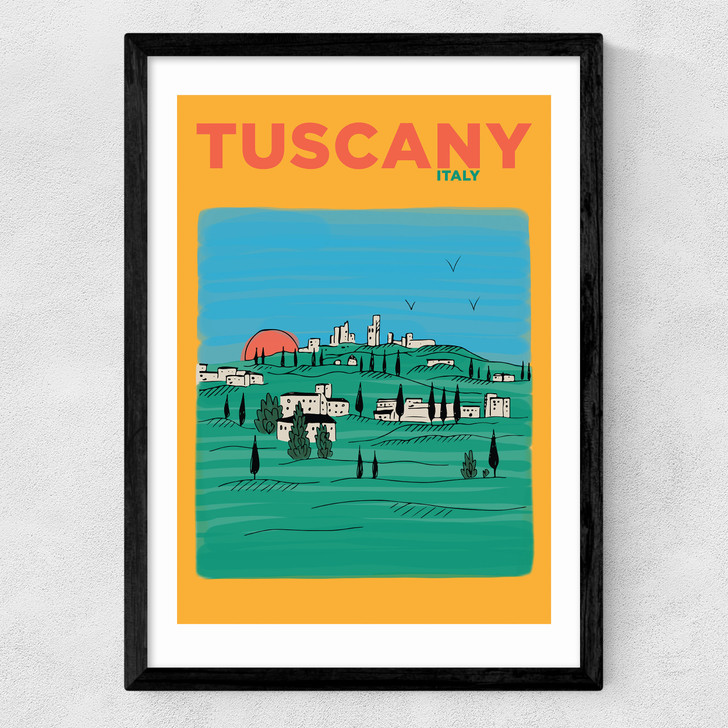 tuscany art print by places and spaces art co in black frame