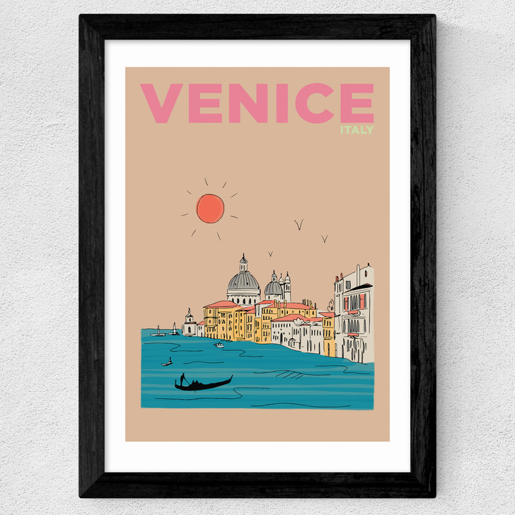 Venice, Italy Wide Black Frame