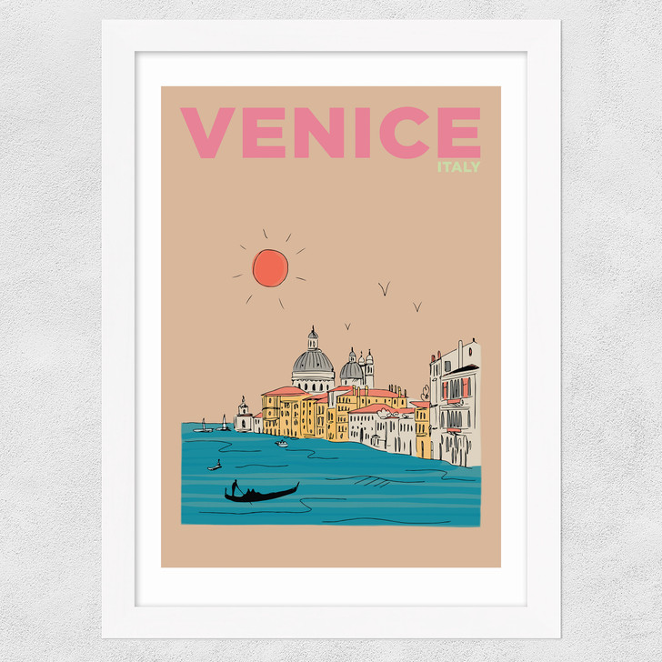Venice, Italy Wide White Frame