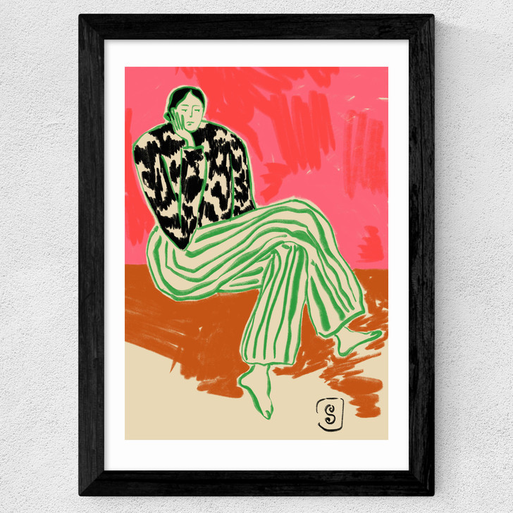 Calm Woman Wide Black Frame Calm Woman Wide Black Frame