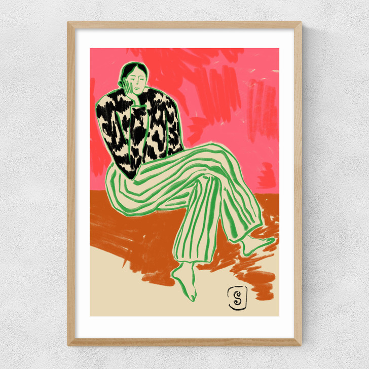 Calm Woman Narrow Oak Frame Calm Woman Narrow Oak Frame