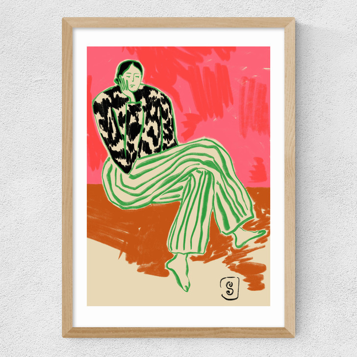 Calm Woman Medium Oak Frame Calm Woman Medium Oak Frame