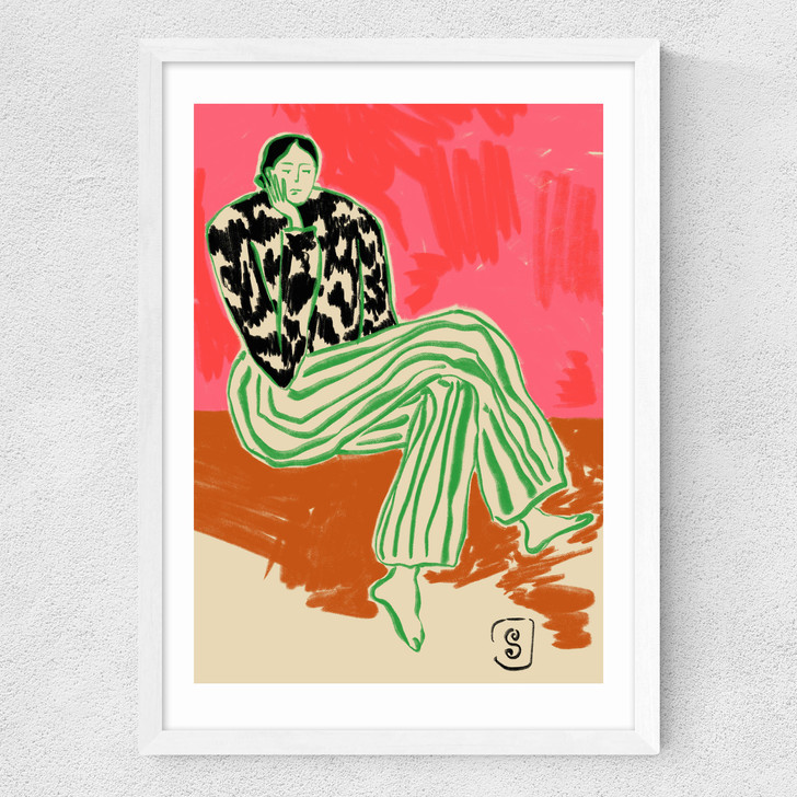 Calm Woman Medium White Frame Calm Woman Medium White Frame