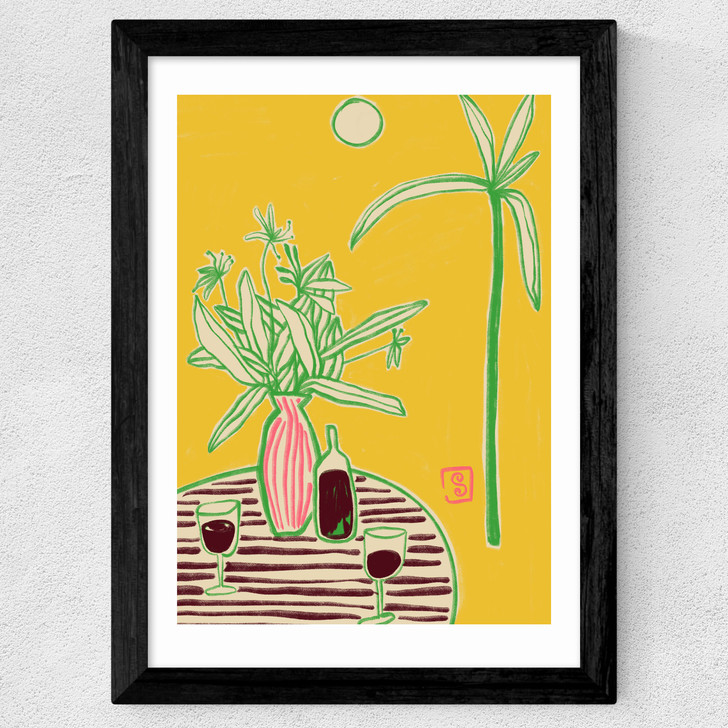 Conversation By The Sea Wide Black Frame Conversation By The Sea Wide Black Frame