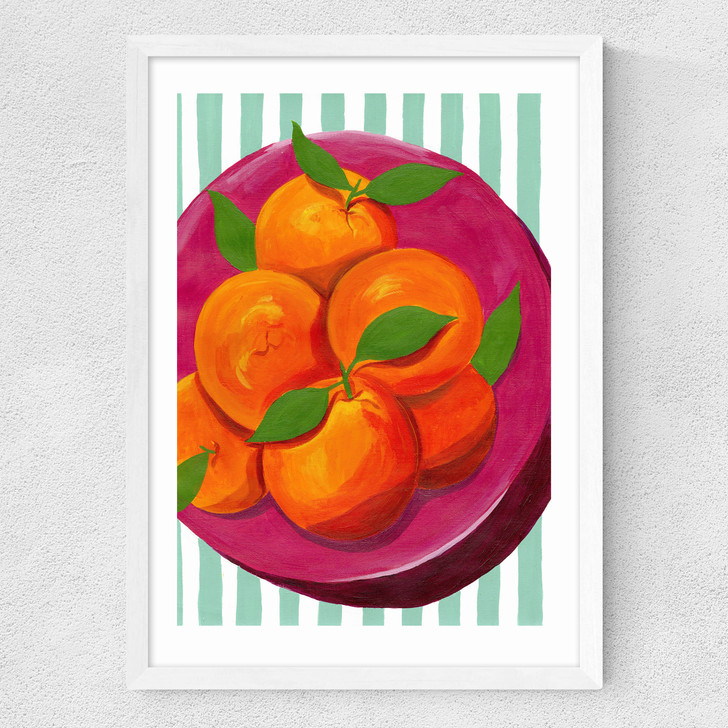 clementine art print by susie miller in white frame