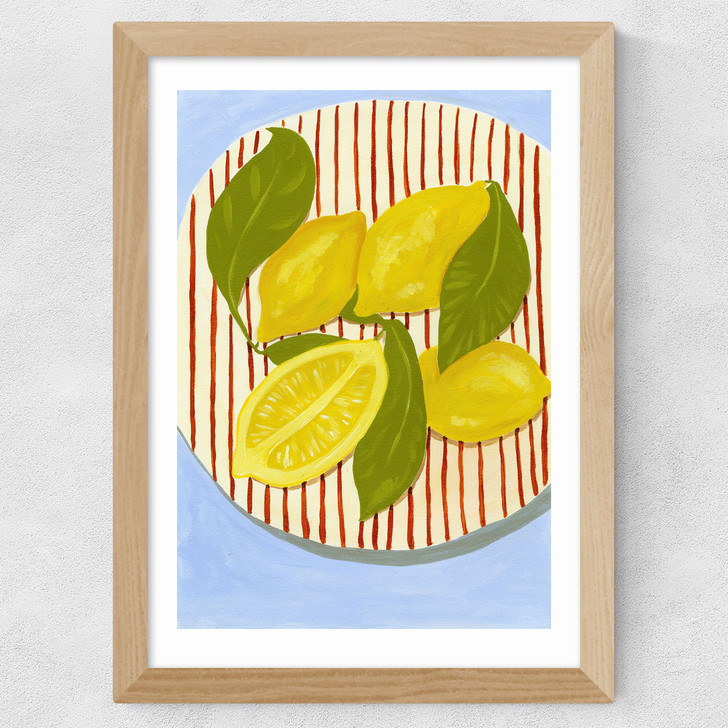 When Life Gives You Leafy Lemons Wide Oak Frame