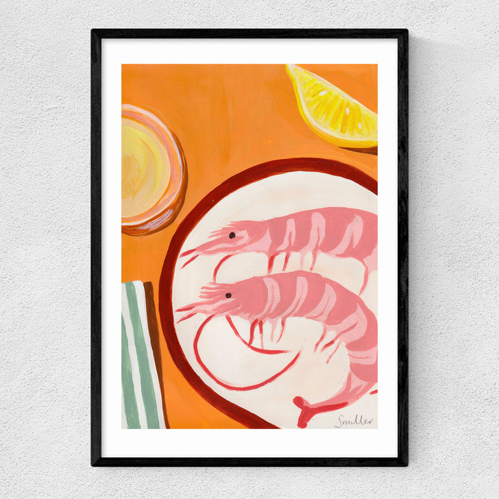 Giant Prawns and Vinho Verde Narrow Black Frame Giant Prawns and Vinho Verde Narrow Black Frame